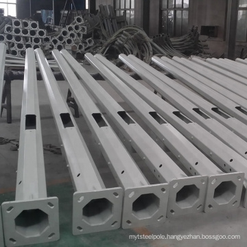Hot dip galvanized and powder coated octagonal street lighting pole with customized height
